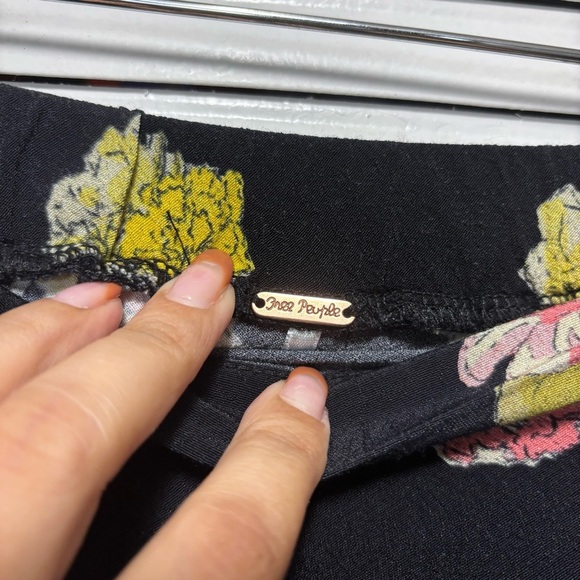 Free People Kendall Black Y2K Maxi Skirt with Yellow and Pink Floral Size XS - Picture 4 of 7